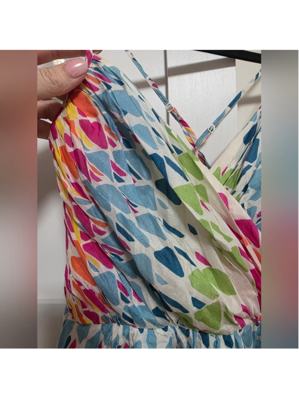 Shoshanna Mia Bright Colorful Lalique Print Silk Party Dress - Picture 6 of 15